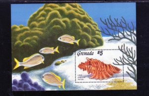 GRENADA #1393 1986 SEA SHELLS MINT VF NH O.G S/S