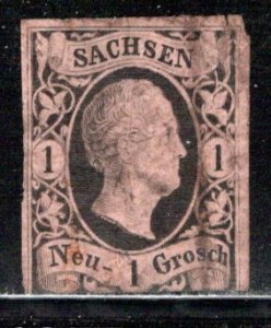 German States Saxony Scott # 5, used