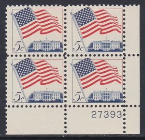 1208 Flag Plate Block MNH