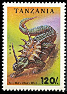 Tanzania 1220, MNH, Prehistoric Creatures, Stiracosaurus