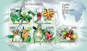 Comoro Islands 2011 ORCHIDS Sheet Perforated Mint (NH)