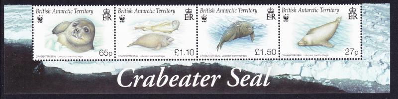 BAT WWF Crabeater Seal Strip with Animal's name SG#506-509 MI#505-508 SC#505-508