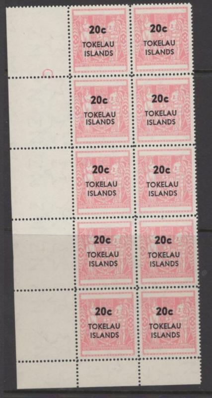 TOKELAU ISLANDS SG15a 1967 20c NARROW SETTING MNH