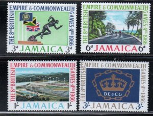 Jamaica Sc 254-257 1966 Empire Commonwealth Games stamp set mint NH