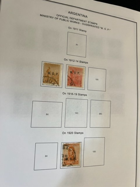Argentina Official Department stamp Collection