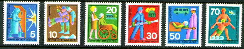 Germany Scott 1022-1027 Mint No Gum (MNG) 1970  set