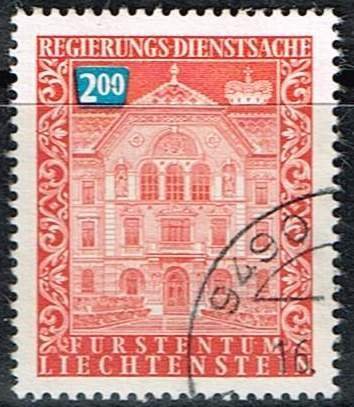 Liechtenstein 1976,Sc.#O70 used.  Governmentbuilding cv.#€2,50