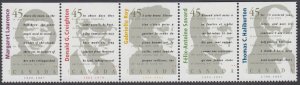 Canada - #1626ai Canadian Authors Unfolded Strip of Five - MNH