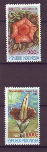 J25094 JLstamps 1989 indonesia set mnh #1376-7 flowers