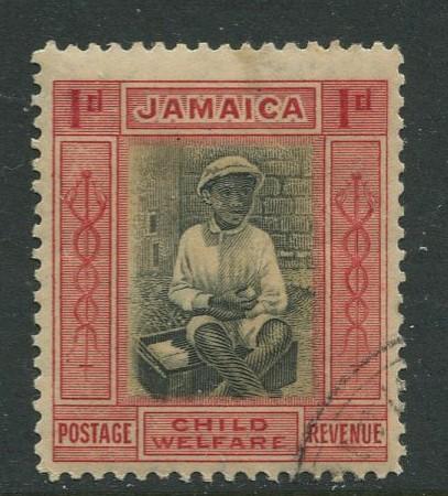 Jamaica -Scott B2 - Child Welfare Issue - 1923 - Used - Single 1p Stamp