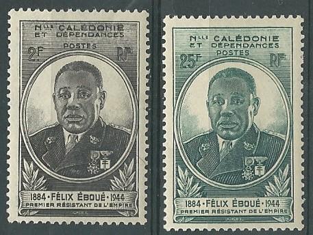 New Caledonia # 274-275 Felix Eboue (2) Unused VLH