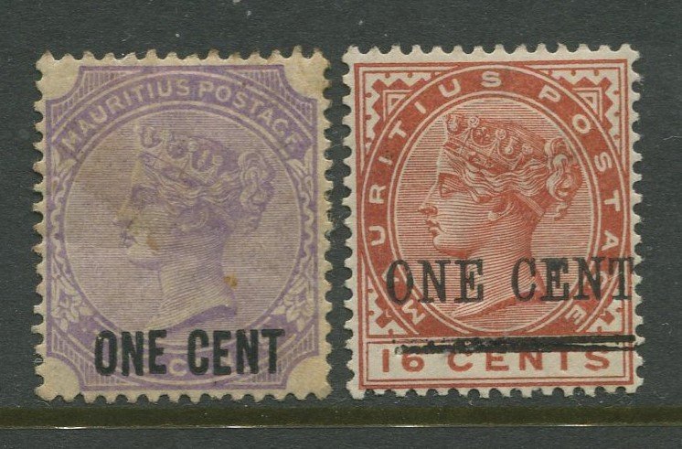 STAMP STATION PERTH Mauritius #89-90 QV Definitive Wmk 2 MH CV$8.00