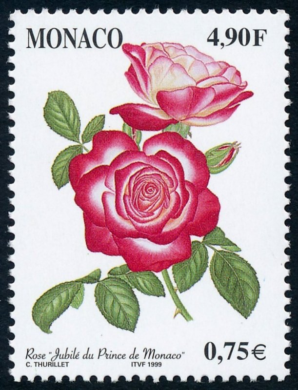 Monaco 1999 Flowers 4f.90 Rose Jubilé du Prince de Monaco SG2403 MNH