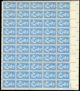 US Stamp - 1958 Fort Duquesne - 50 Stamp Sheet -   Scott #1123