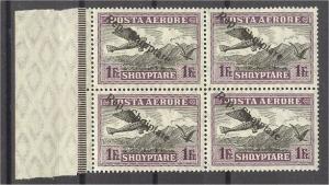 ALBANIA, 1 FRANC AIRPOST PROVISIONAL 1927, MNH BLo4