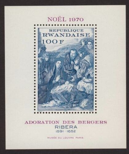 Rwanda 389 MNH Christmas, Adoration of the Shepherds 