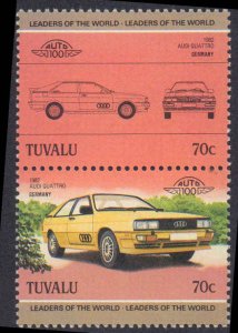 Tuvalu #299-302, Complete Set(4), 1985, Automotive, Never Hinged