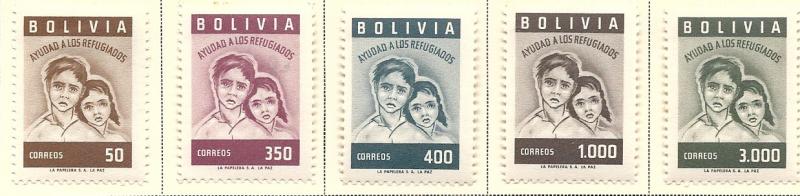 Bolivia  #418-422 (M)   CV $10.80