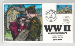 WW2 Patriotic 50th ANNIV. COLLINS HANDPAINTED PEACETIME DRAFT SOLDIER & GIRL/WIF