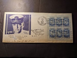 1935 USA Byrd Antarctic Expedition Souvenir Cover Little America to Montclair NJ