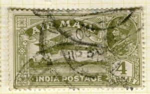 INDIA; 1927 early GV Airmail issue fine used 4a. value