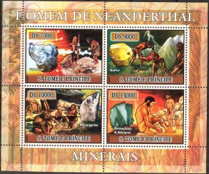 Sao Tome and Principe 2007 Prehistory Men's Minerals sheet MNH