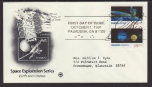 US Earth,Uranus 1991 PCS Typed FDC BIN