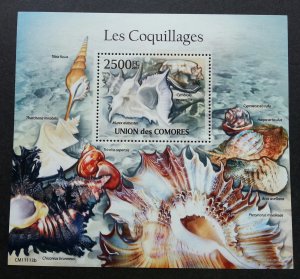 *FREE SHIP Comoros Shells 2011 Marine Life Ocean Underwater Seashell (ms) MNH