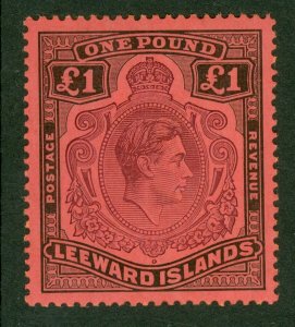 Leeward Islands Purple & Black / Carmine. A Lightly Mounted Mint Finish Example-