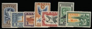 Greece #C8-14 Cat$200, 1933 50l-50d, complete set, never hinged