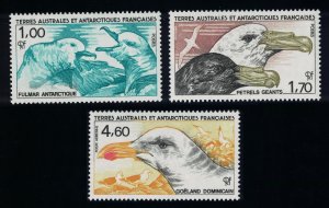 FSAT TAAF Fulmars Petrels Gull Birds 3v 1986 MNH SG#208-210 MI#208-210