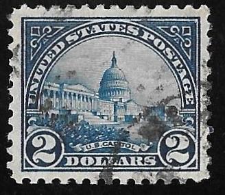 572 2 Dollars U.S. Capitol Blue Stamp used EGRADED VF 81