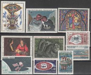 France #1148-53, 1168-71  MNH F-VF CV $5.60 (73)