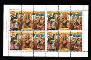 GREECE SC# 1379-1381 CHRISTMAS 1980 - (STRIP OF 3 PER SET) -SHEET OF 4 SETS. MNH