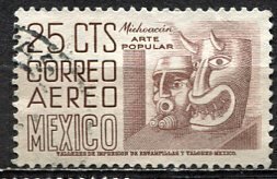 Mexico; 1955: Sc. # C220A; Used Single Stamp > Perf. 11 1/2 x 11 > Wmk 300