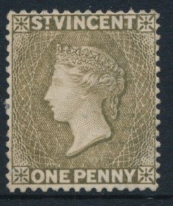 St Vincent 1d Drab SG 39X Crown CA REVERSED Mint Well centred for this stamp.