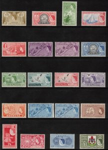 BERMUDA 1953-58 QE II Definitives; Scott 143-62; MNH