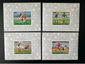 Niger 1984 Mi. 908 - 911 blocks luxury IMPERF World Cup FIFA Football Mexico