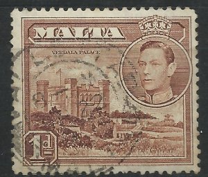 Malta 1938 - George VI 1d brown- SG219 used