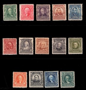 MOMEN: US STAMPS #300-313 COMPLETE SET MINT OG H/2NH LOT #82542