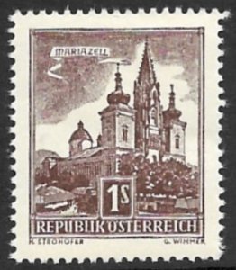 AUSTRIA 1957-61 1s Typo Mariazell Buldings Issue Sc 621 MNH