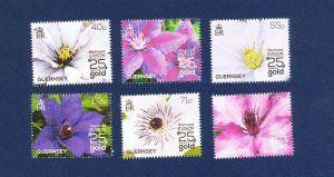 GUERNSEY - Scott 1227-1232 - VF MNH - Flowers, Clematis - 2013