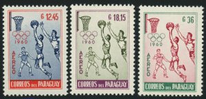 Paraguay #C262-C264 Olympic Games Basketball Airmail 1960 Latin America Mint NH