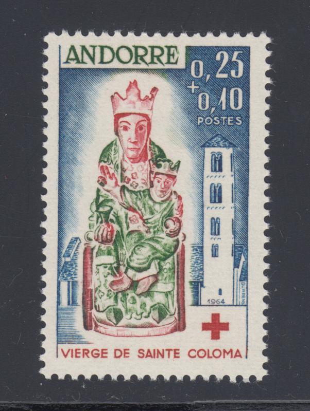 French Andorra Sc B1 MNH. 1964 Red Cross Semi-Postal, complete set, VF