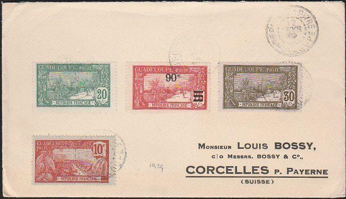 GUADELOUPE 1929 cover Pointe a Pitre to Switzerland.......................46740