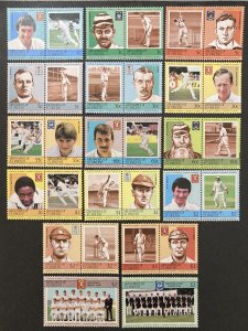 St. Vincent-Grenadines 1984-85 #403-17, Cricket Players, MNH.