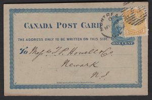 1874 2c postcard rate to USA. $40