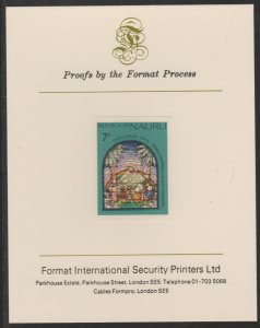 NAURU 1975 CHRISTMAS - STAINED GLASS  imperf proof mounted on Format  Proof Card