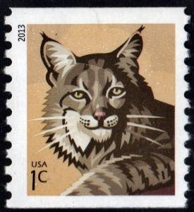 SC#4802 1¢ Bobcat Coil Single (2013) MNH