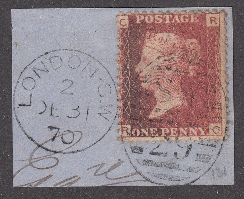 Great Britain #33 Used - PL131. London Cancel, DE 31, 70